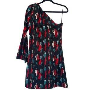 W118 by Walter Baker $158 Black‎ Abstract Allison One Shoulder Women's Dress XS